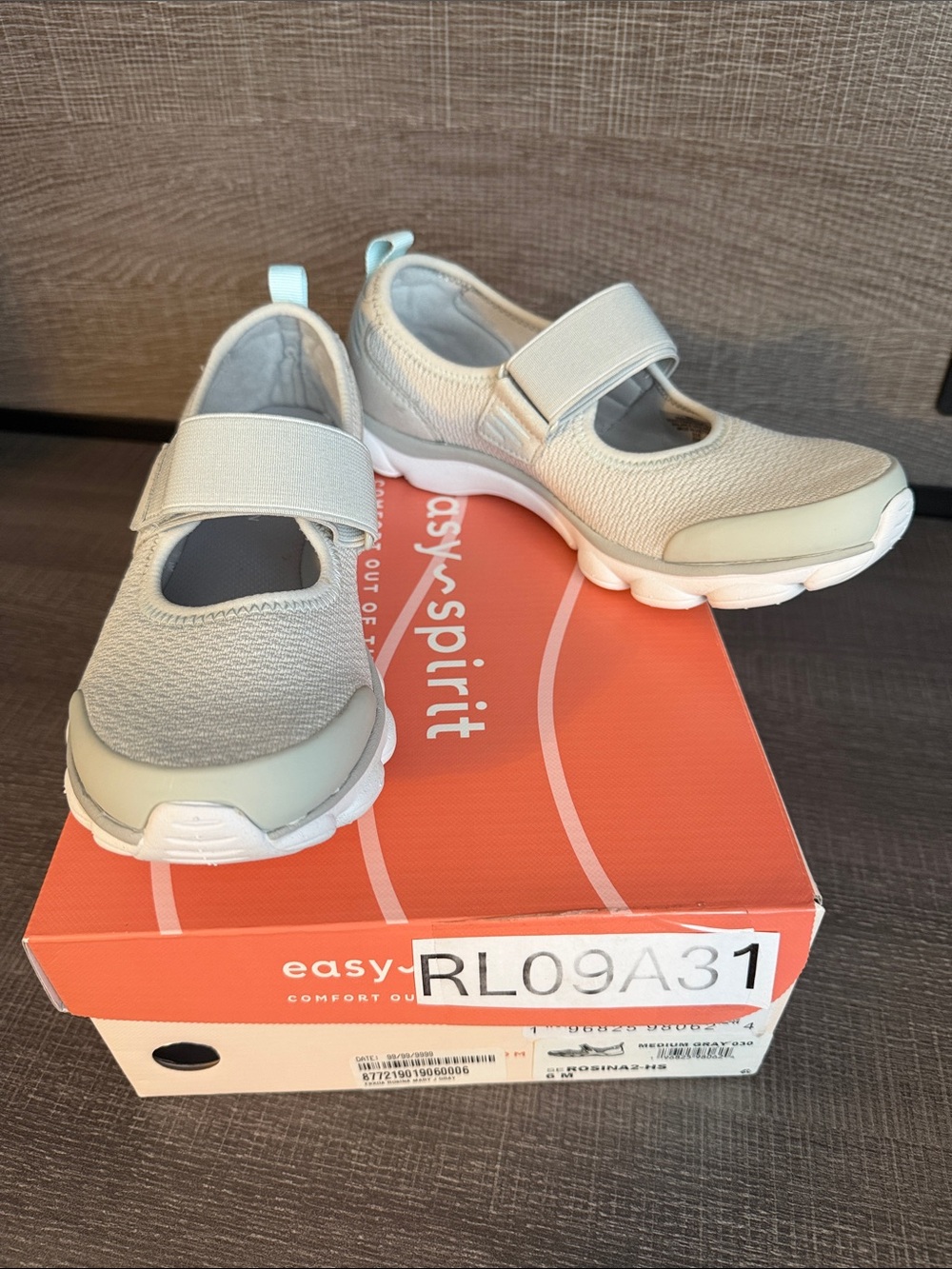 Easy Spirit Women’s Mary Jane Slip-On Sneakers in Light Grey Gray